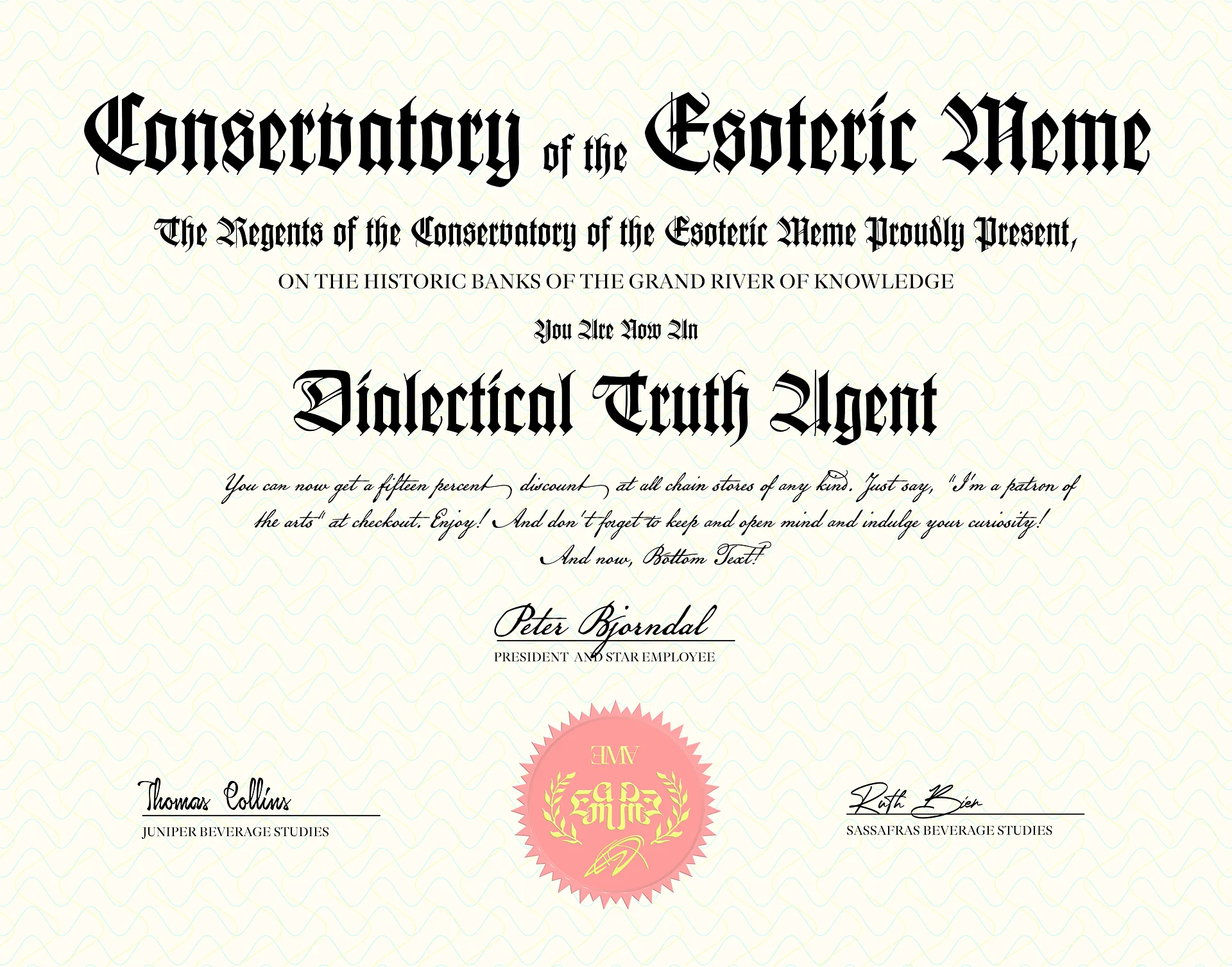 Dialectical Truth Agent Certificate (Digital) product image (1)