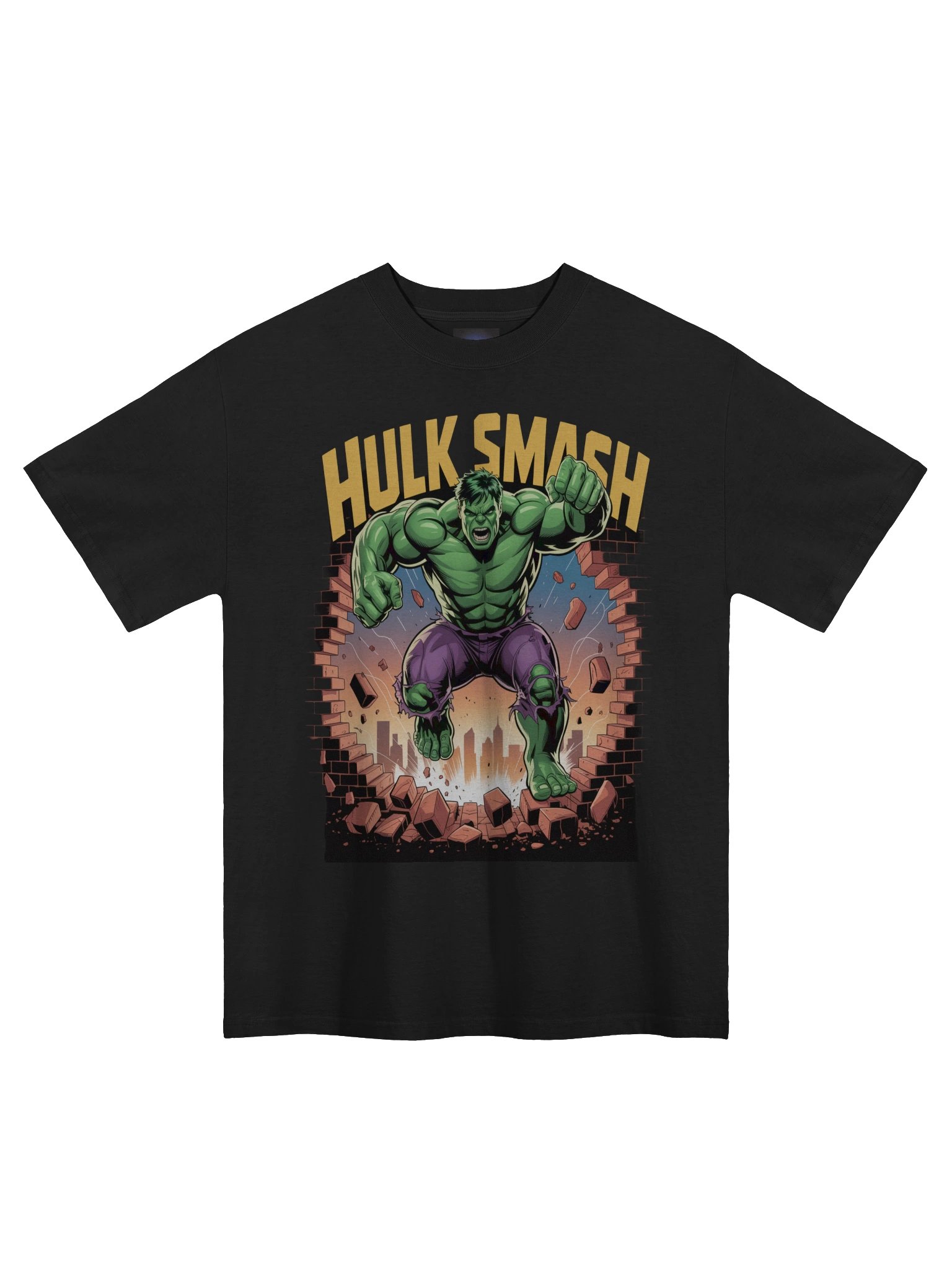 Shadowed Smash: Hulk Nocturnal Wreckage Oversized Faded T-Shirt product image (3)