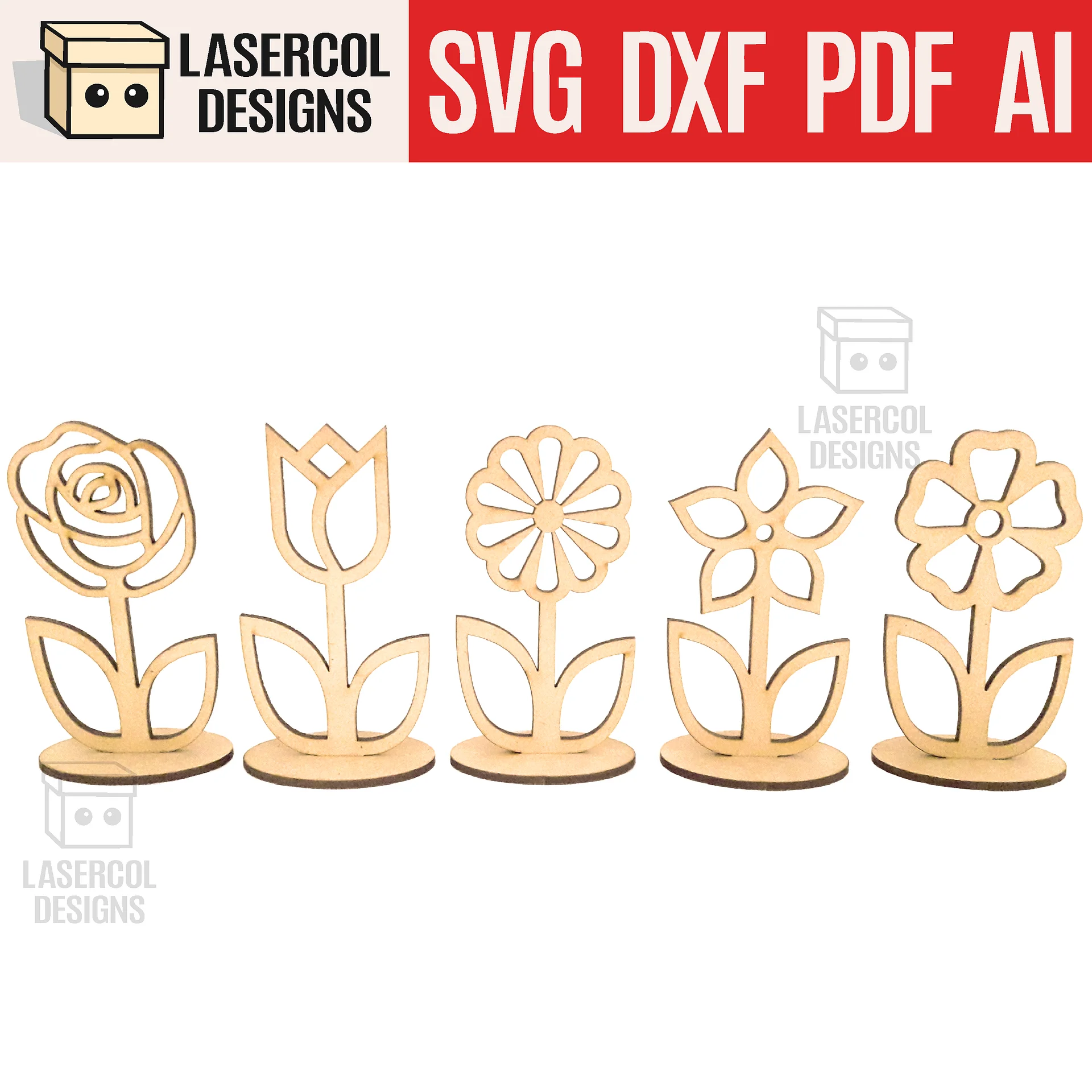 Flowers Bundle (Set 1-2-3-4) - Laser Cut Files product image (3)