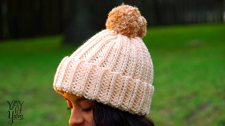 Knit-Look Crochet Hat - Easy PDF Crochet Pattern & Video Tutorial product image (1)