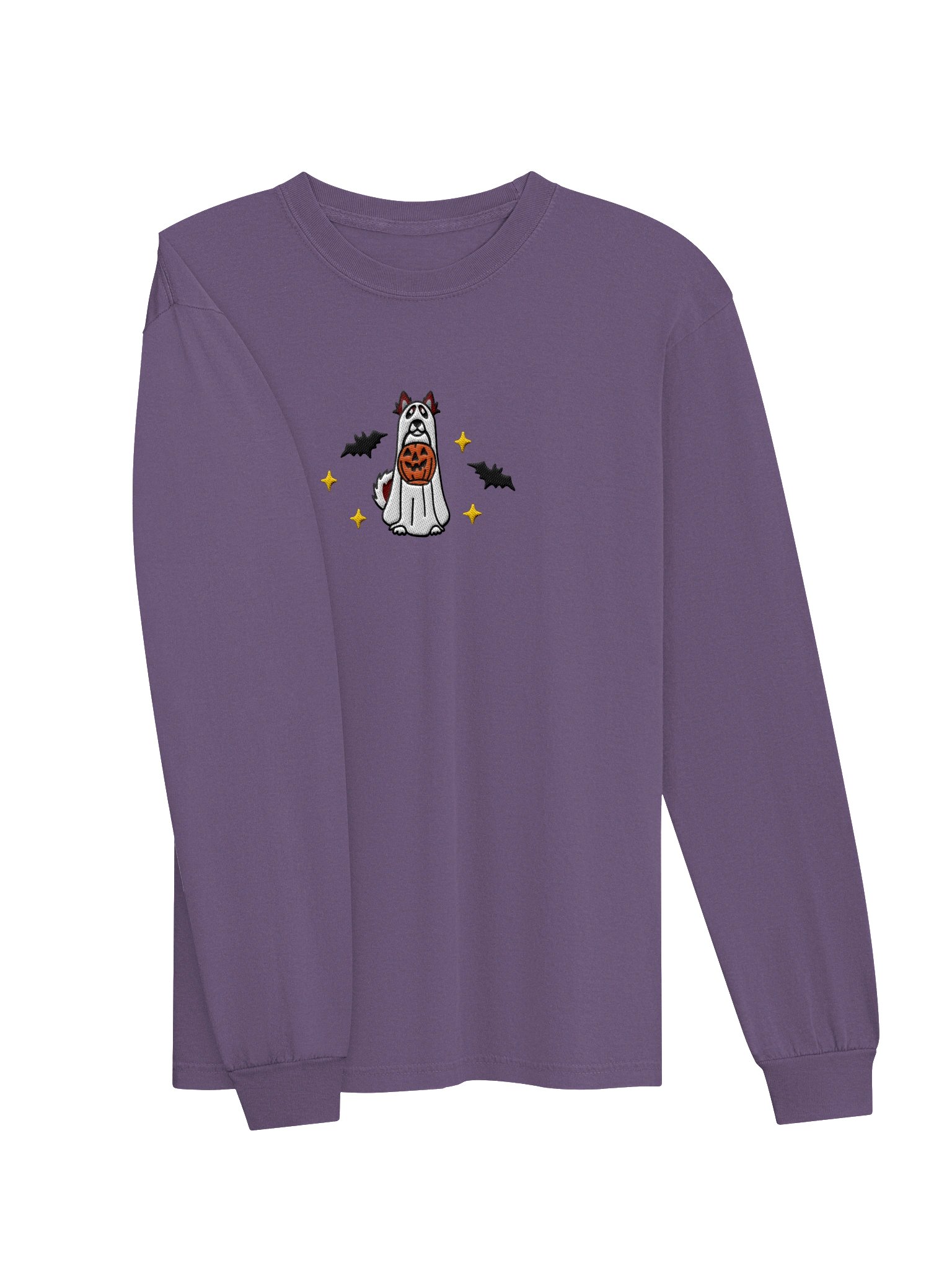 Halloween Alaskan Malamute(Red & White) Embroidered Long-Sleeve T-Shirt product image (19)