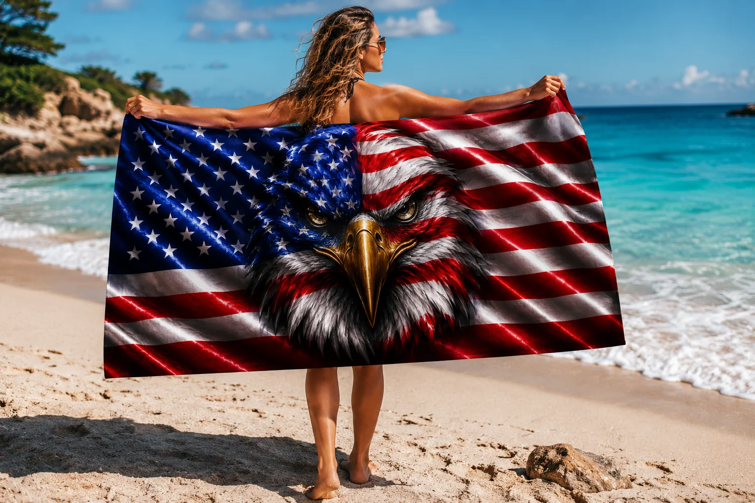 American Eagle Patriotic Beach Towel product image (3)