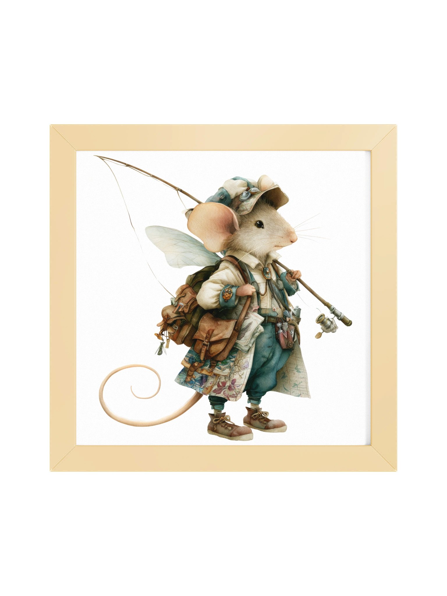 Quiet Leisure — The Fisherman Mouse Framed Art Print (10x10") product image (1)