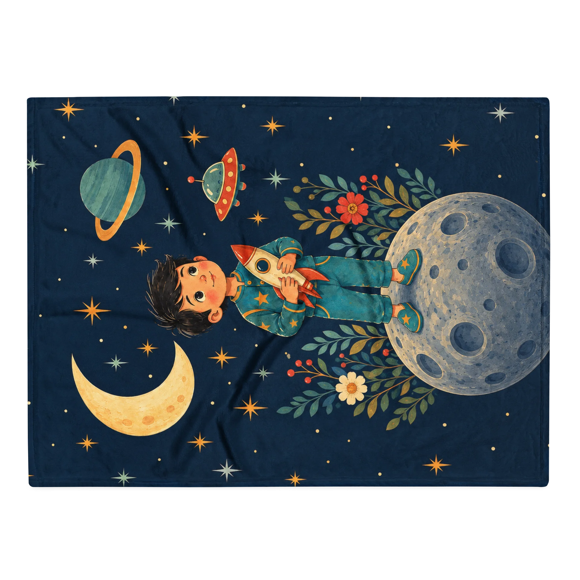 Little Moon Dreamer – Storybook Space Blanket product image (2)