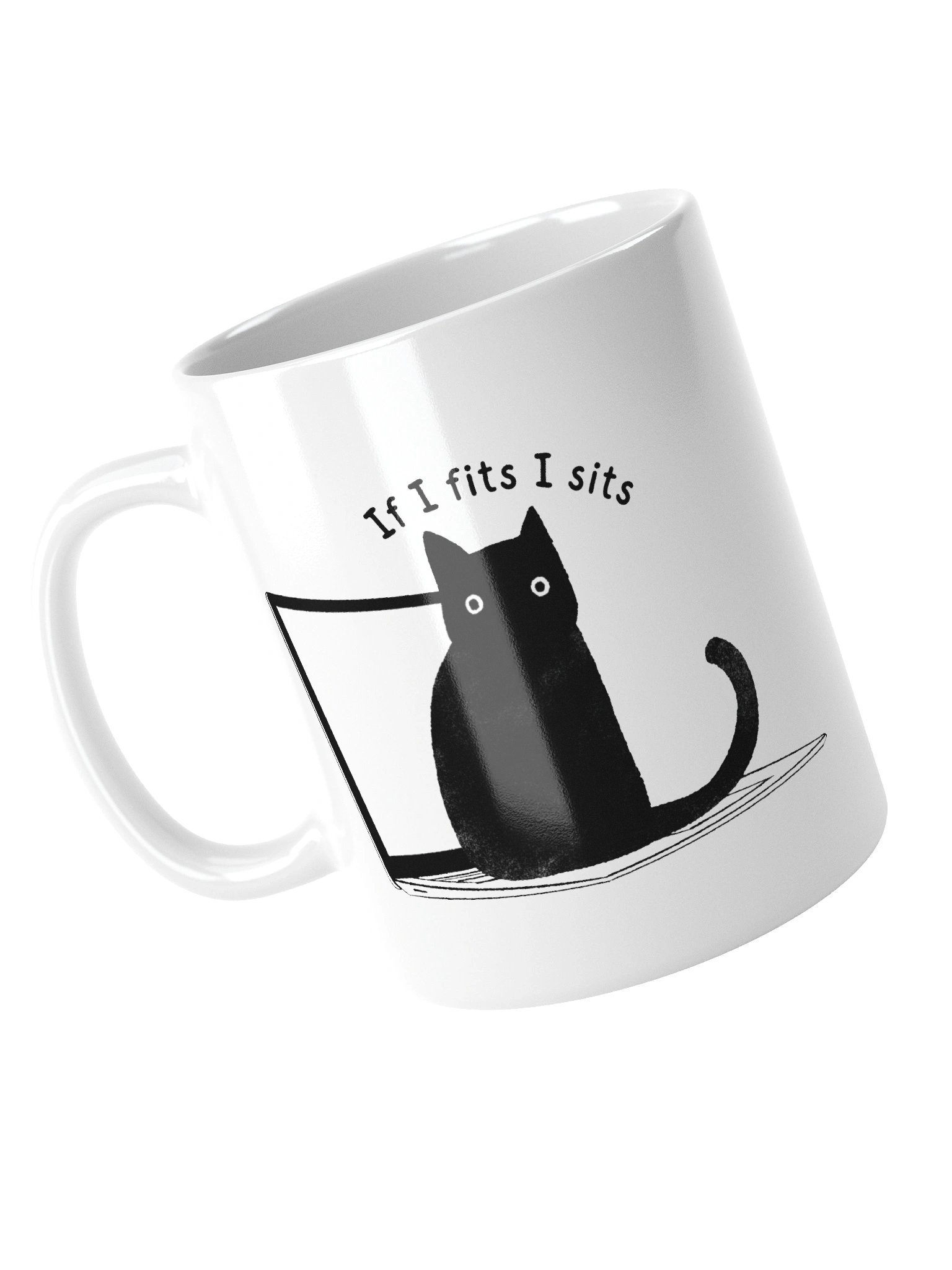If I Fits, I Sits Funny Cat Laptop Mug product image (12)