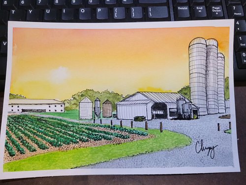 Drawing/painting of a local #farm
#art #watercolor #artist #chambersburgpa