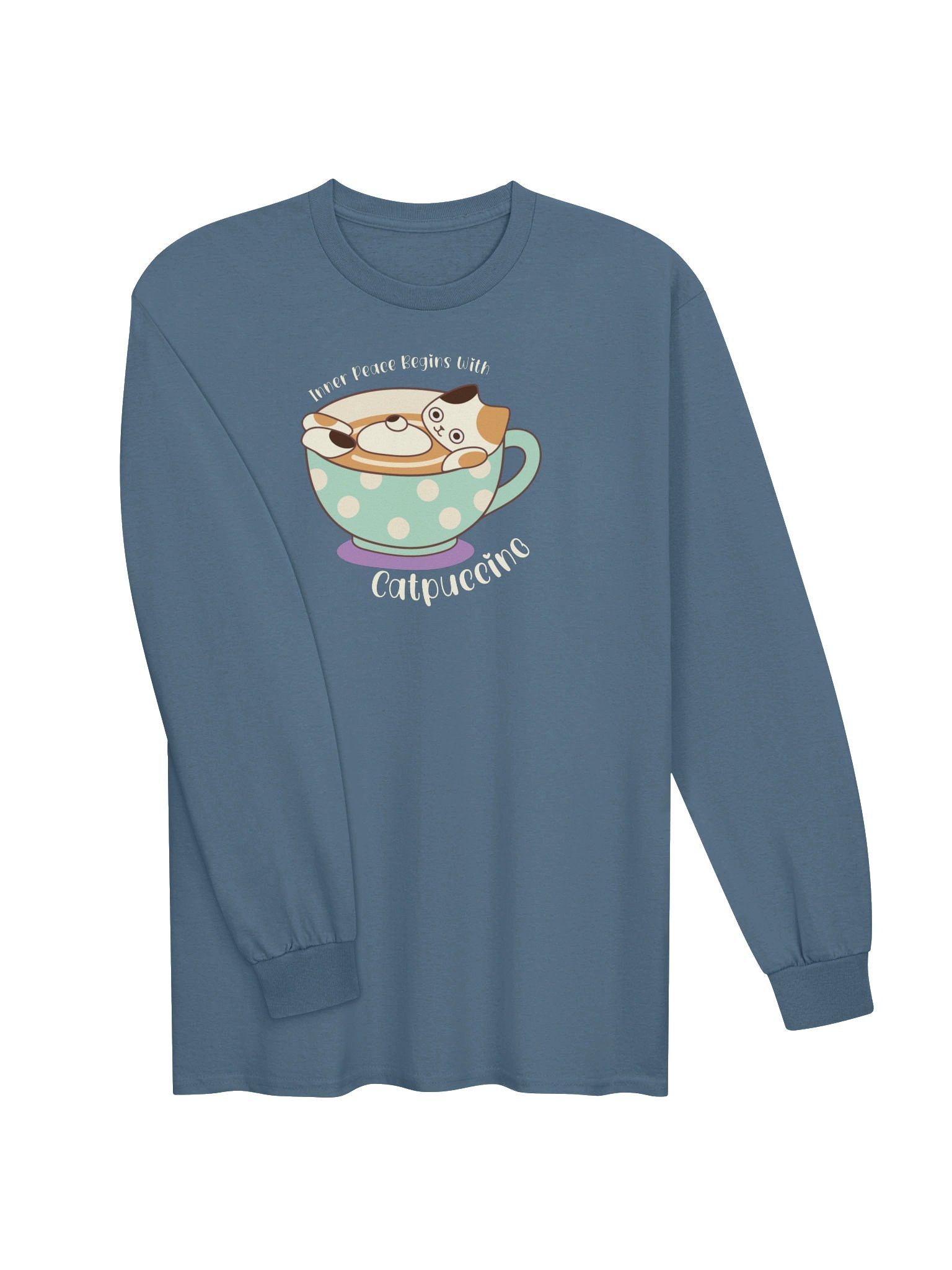 Catpuccino Cat - Unisex Adult Long Sleeve T-shirt product image (2)