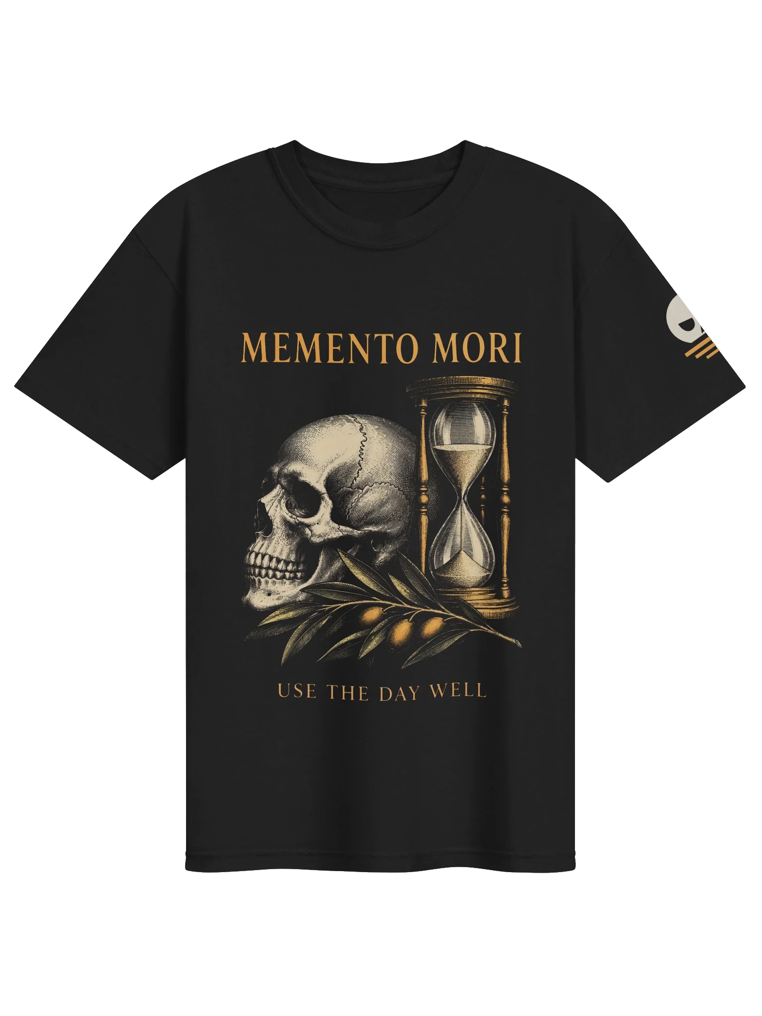 Camiseta Memento Mori con calavera: Use the Day Well