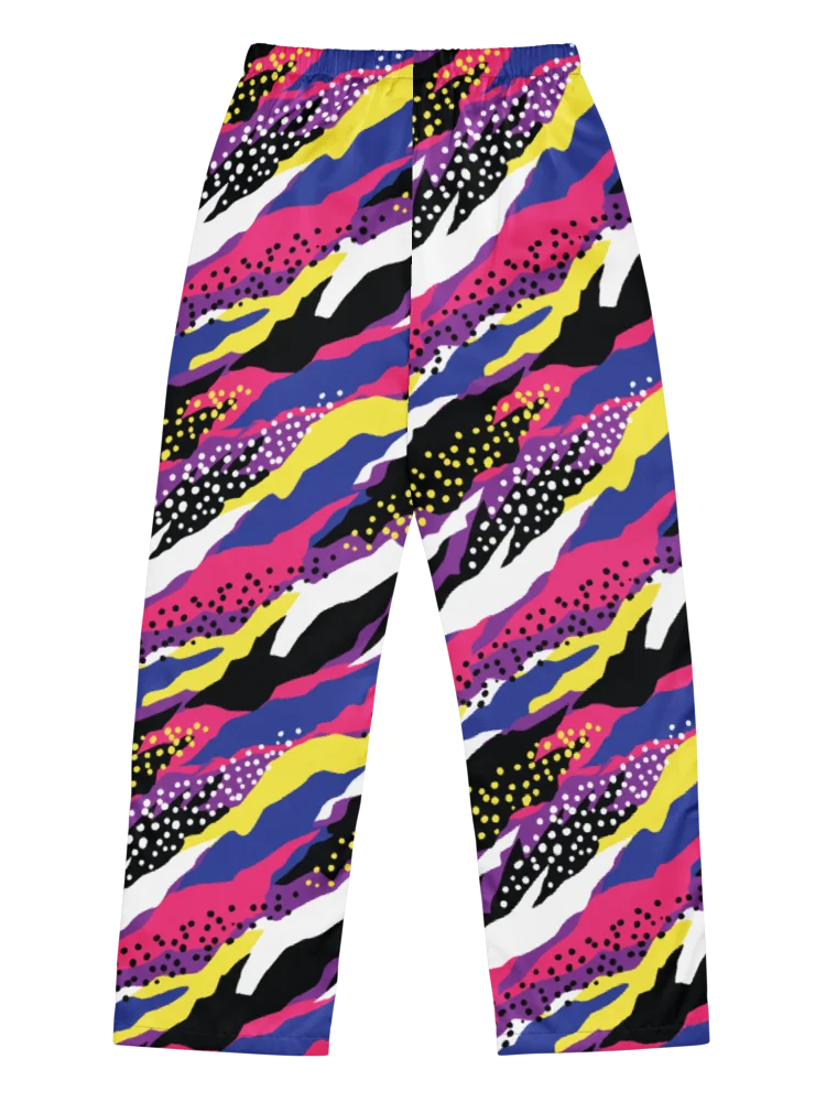 Retro 90s Cyber-Pop Waves | Vibrant All-Over Print Women's Pajama Pants product image (3)
