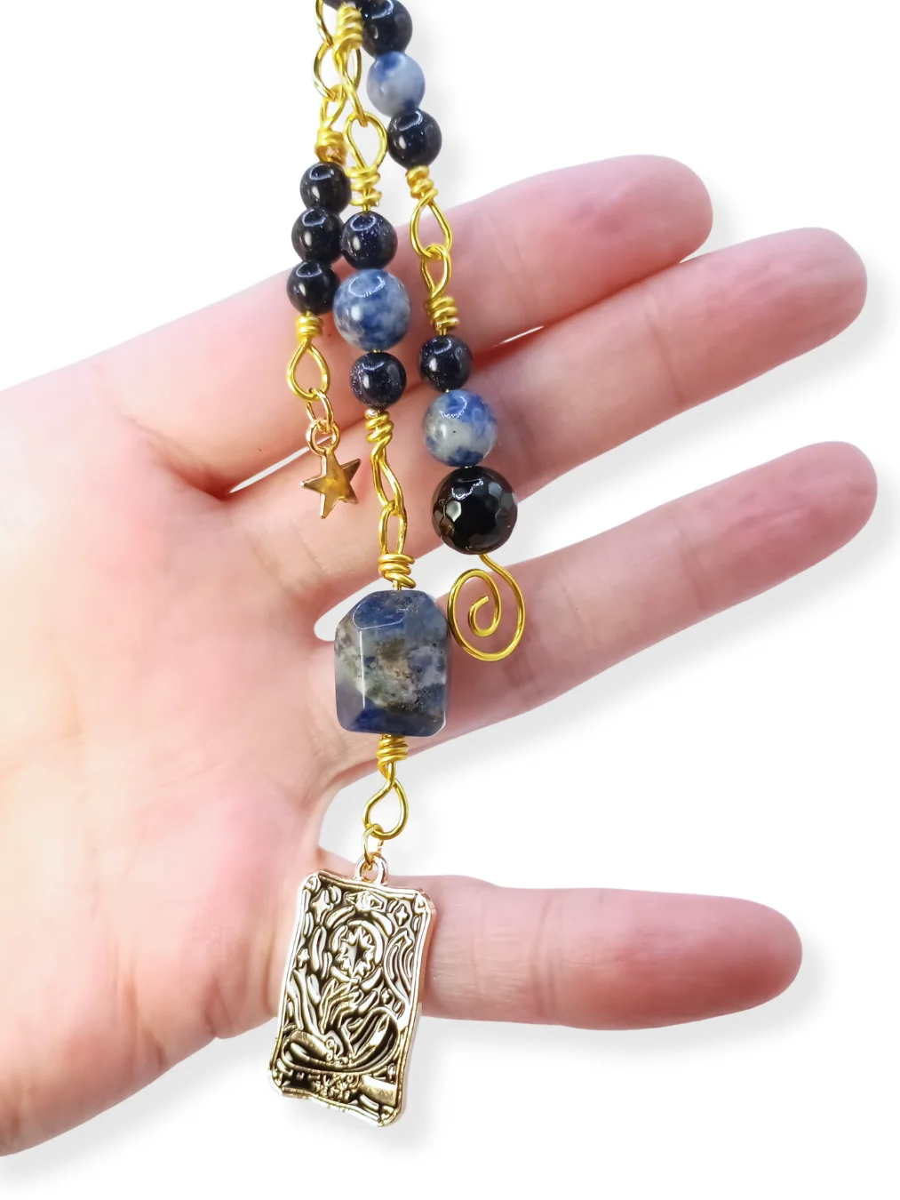 Celestial PurseCharm | Sparkly Crystals & Tarot, Gold-Tone | "Starry Muse" product image (5)