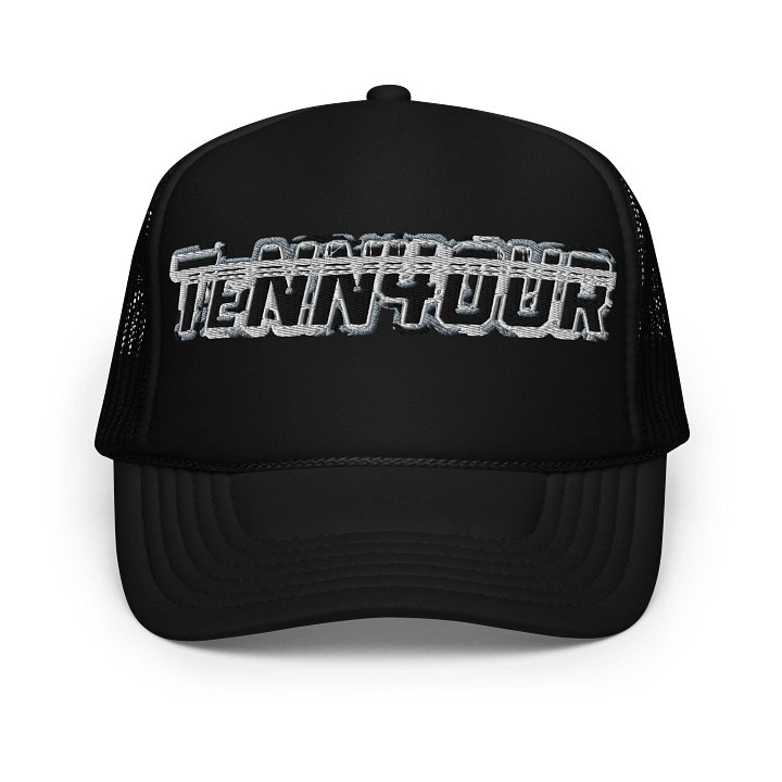 TENN4OUR Black CAMO LOGO TRUCKER HAT product image (1)