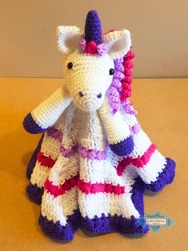 Maria The Unicorn Baby Lovey Security Blanket Crochet Pattern - Crafting Happiness product image (1)