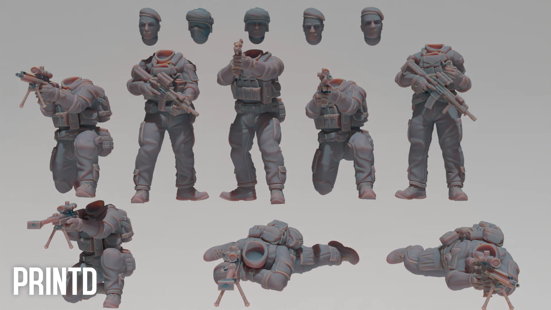 French Army Soliders Team - Modern Warfare Wargame Hobby Resin Scale Models product image (2)