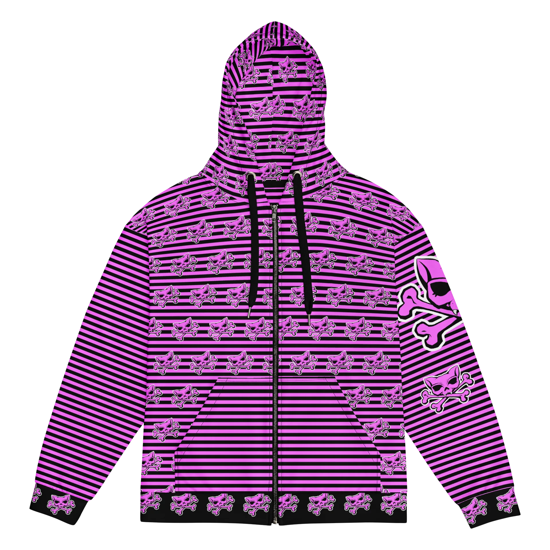 Pink and Blaque Kat Skull Remix Stripped Hoodie product image (1)