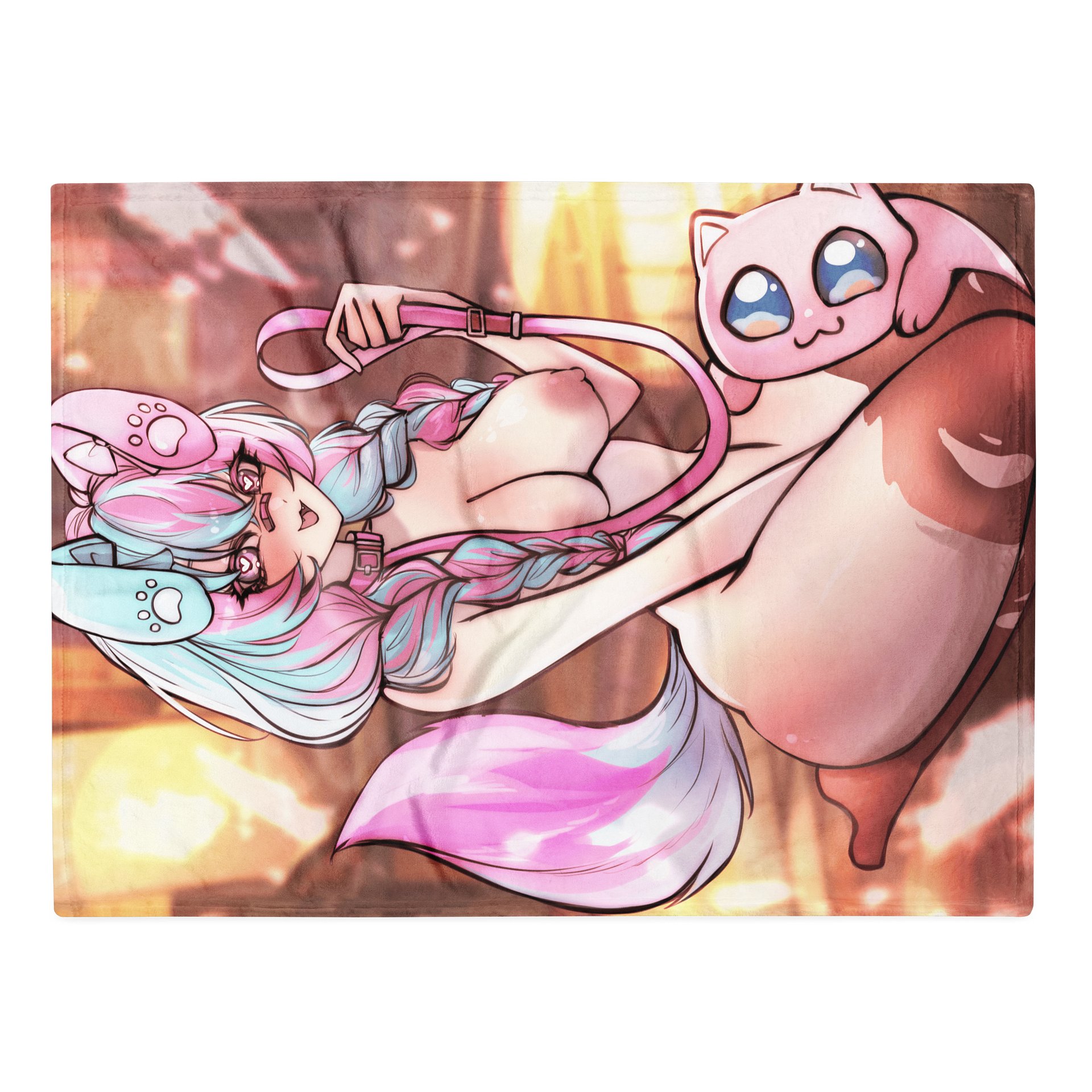 MooMoo Leash Throw Blanket (Lewd) product image (1)