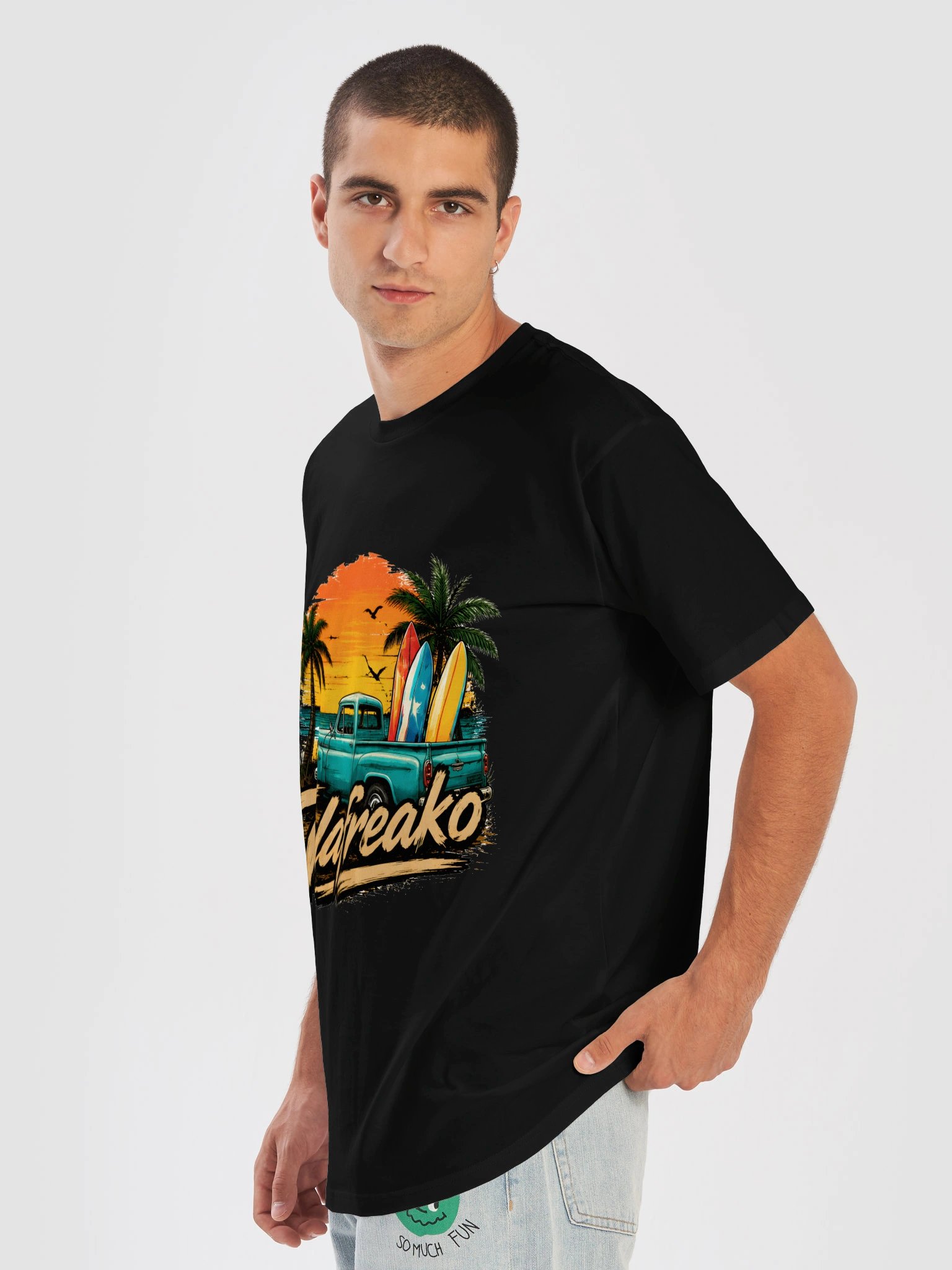 Talafreako Vintage Truck Surfboard Sunset Tee product image (21)