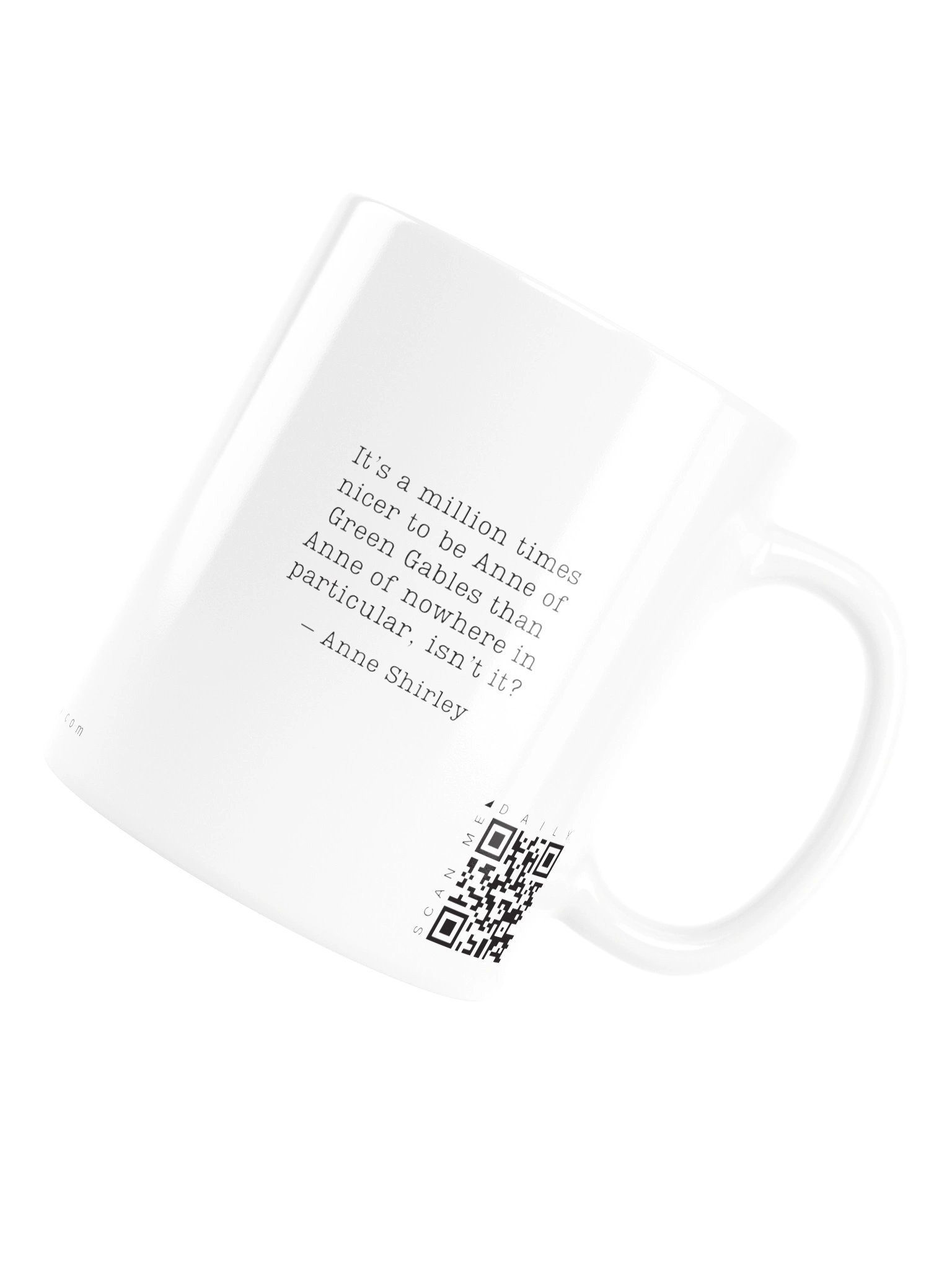 <i>Belonging</i> • QR Mug<br /> With 160 Daily Quotes<br /> <small>Quotes from beloved novel<br />Anne of Green Gables (1908)</small> product image (7)