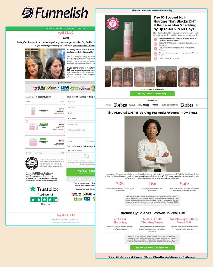 Try Bello - Hair Helper Spray Funnel | Funnelish Template product image (1)