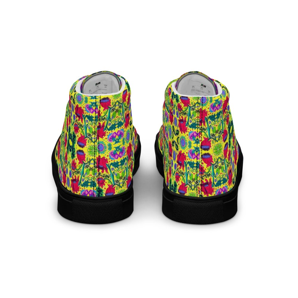 Abstract Poppy Flowers Ladies High Top Canvas Shoes product image (5)