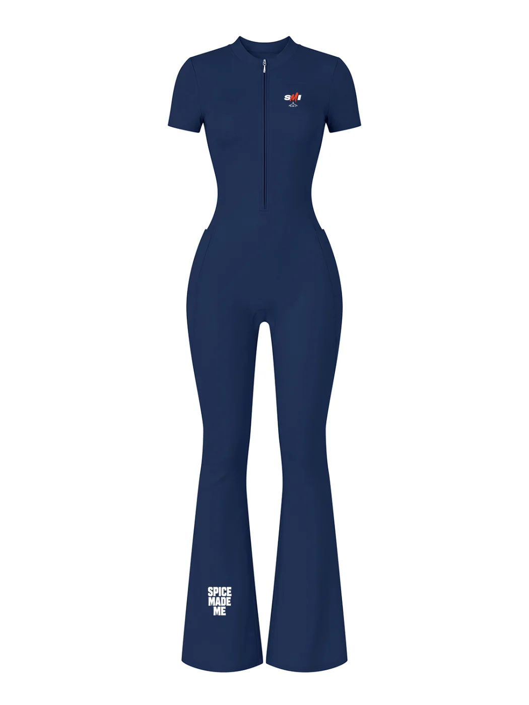 Women’s Tight Flared Leg Quarter-Zip Jumpsuit product image (5)
