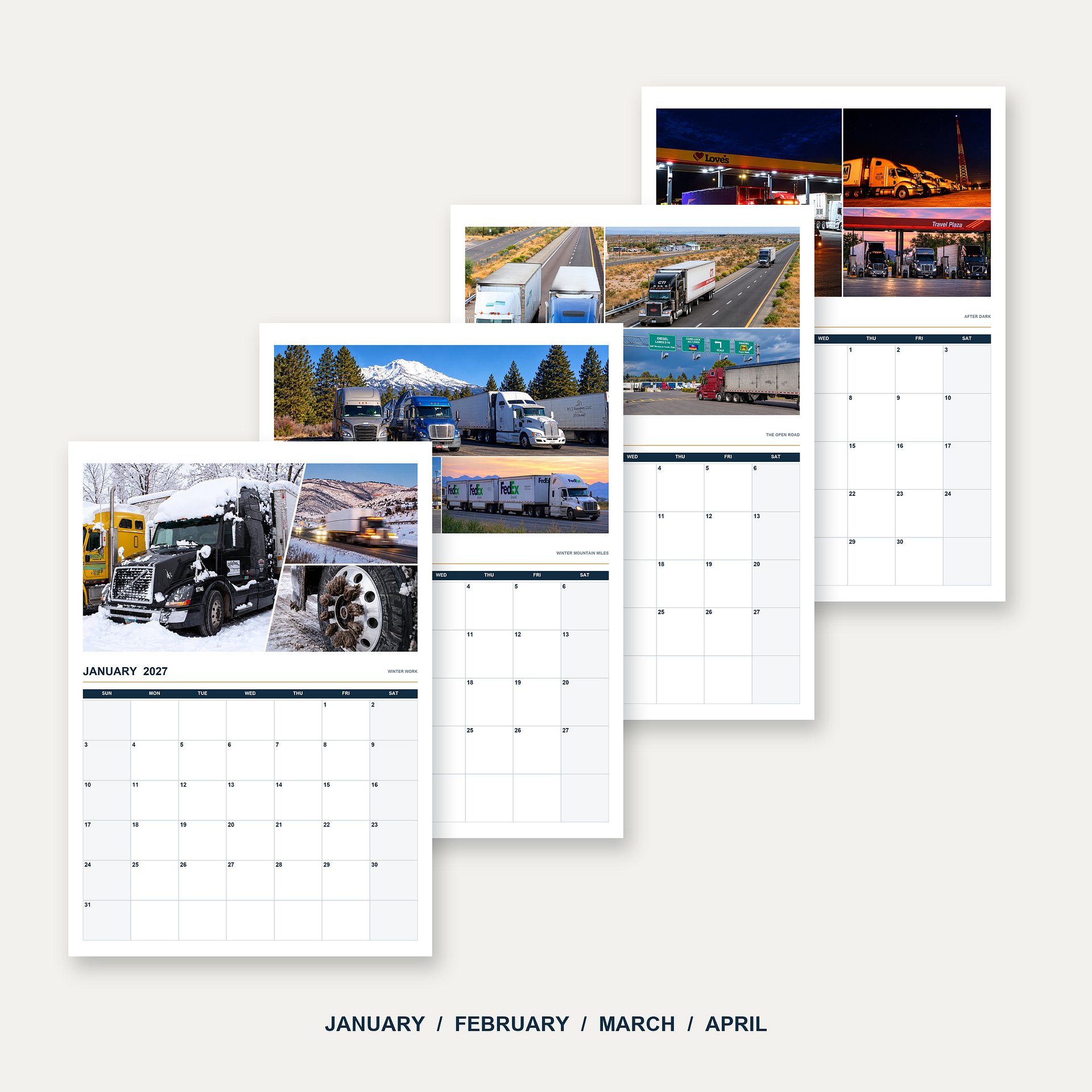 2027 Trucking Wall Calendar — Unbranded product image (2)