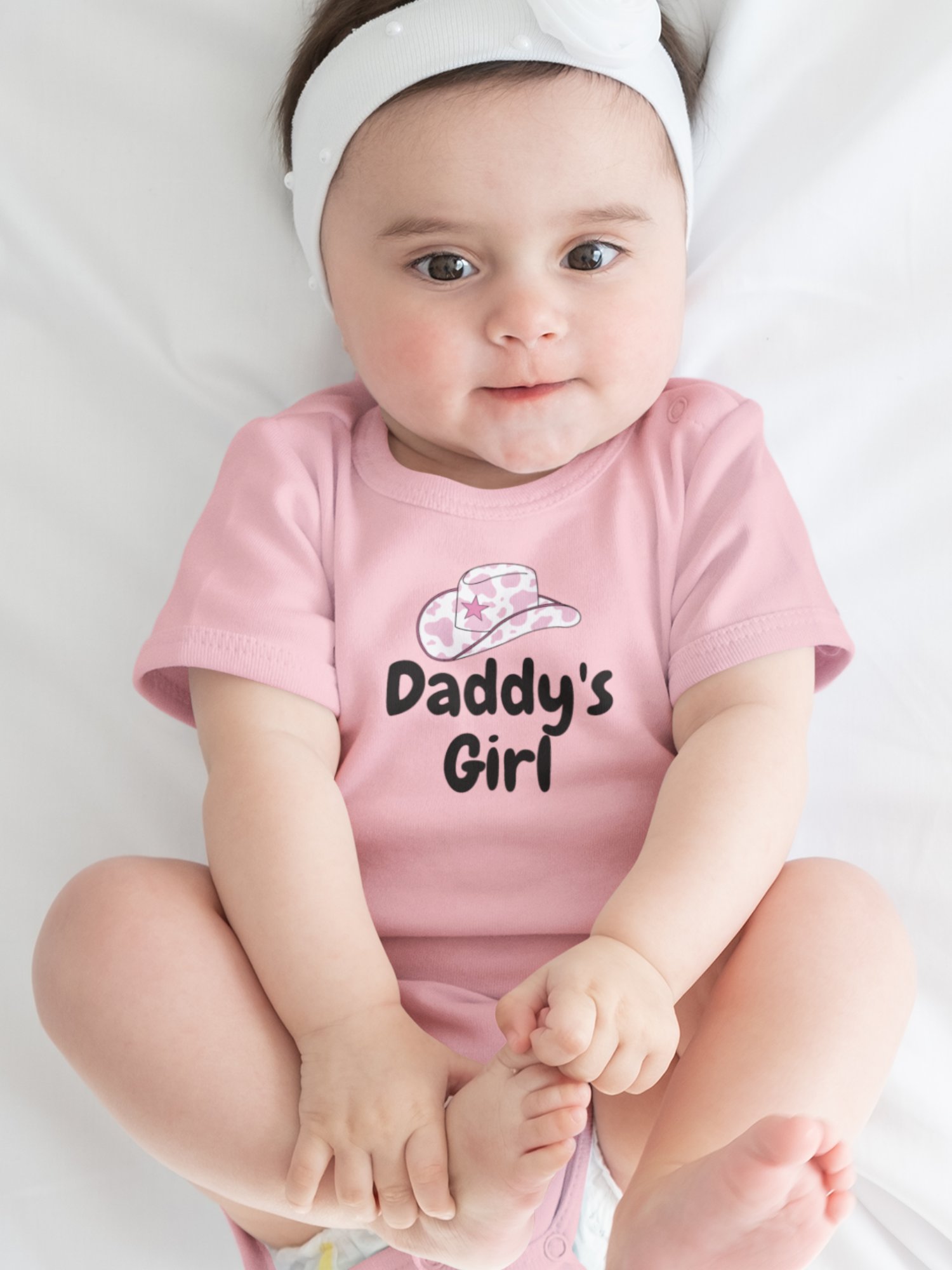 Daddy’s Girl Cowboy Hat Onesie - Country Western Baby Outfit - Pink Cowgirl Baby Clothes - Gift for New Dad product image (1)