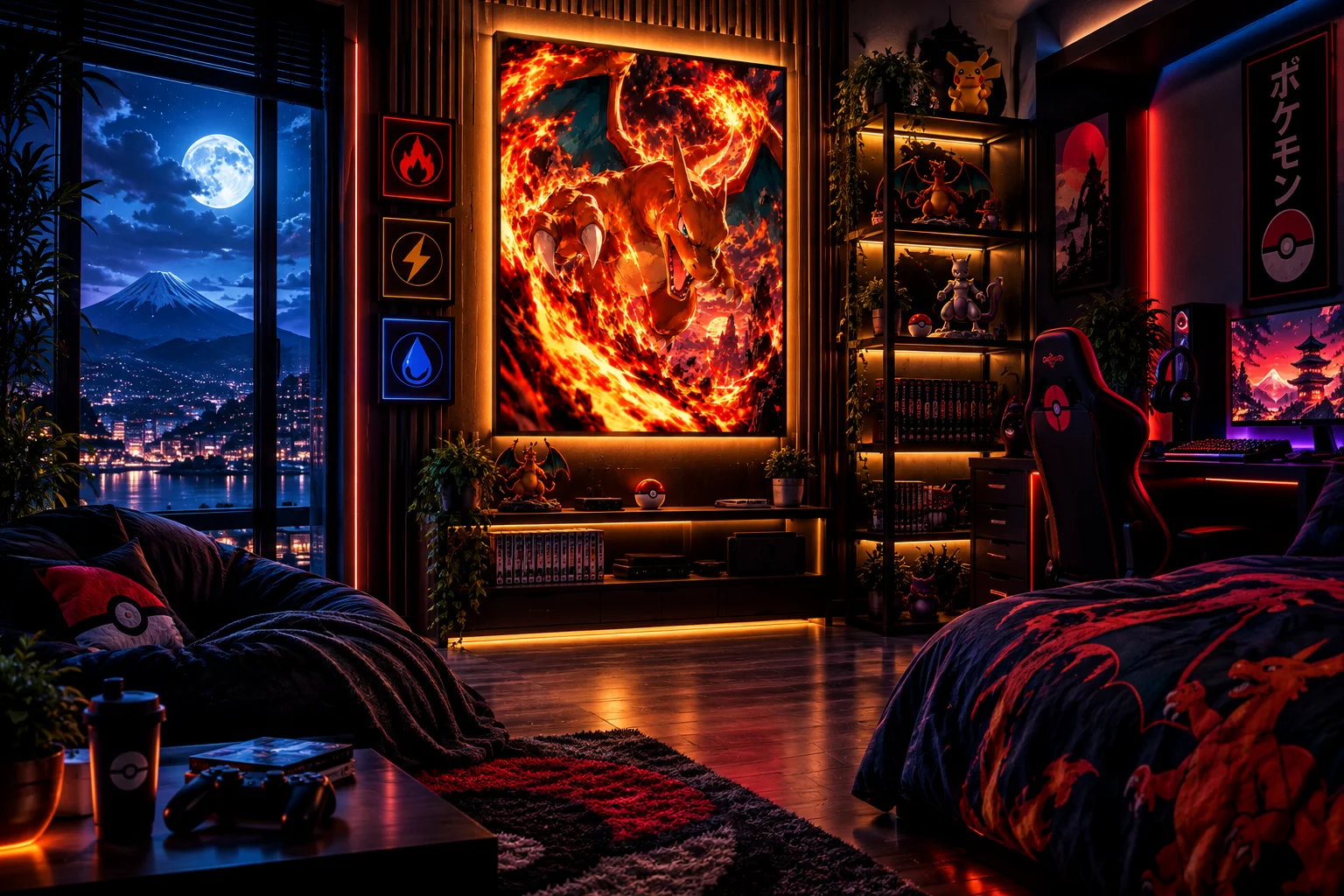 Charizard Inferno - Fiery Dragon Gaming Poster product image (3)