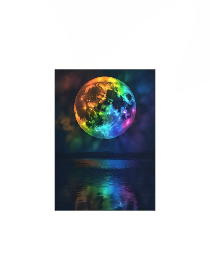 Rainbow Moon Poster – Cosmic Spiritual Celestial Wall Art product image (2)