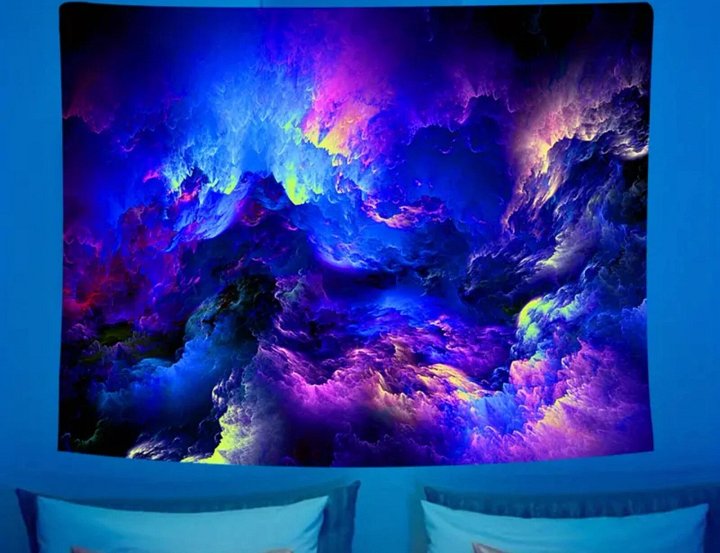 NEW Tapestry Wall Galaxy Purple Outer Space Cool Trippy Nebula Universe product image (1)