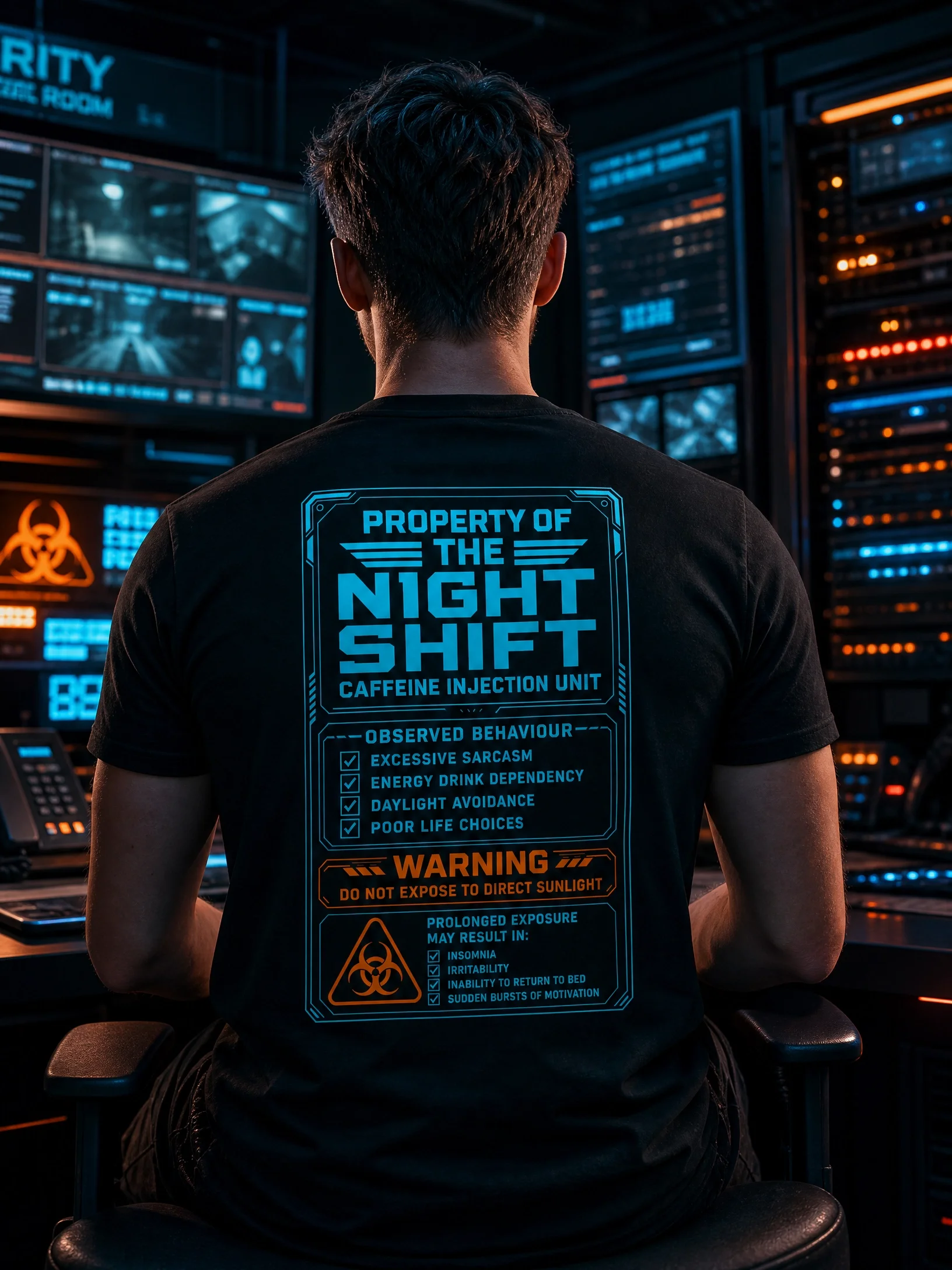 Night Shift: Caffeine Injection Unit - Rabid Threads Tactical Tee product image (1)