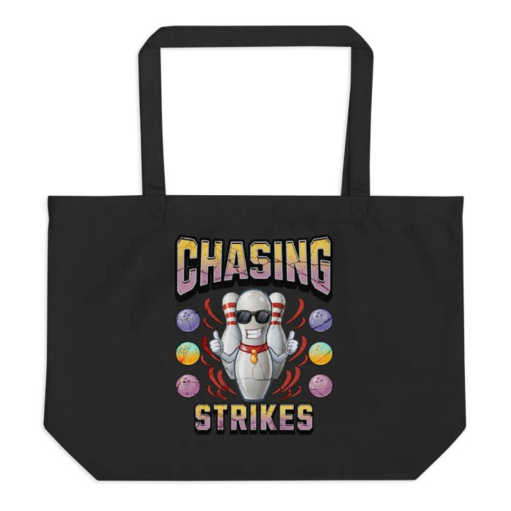 Chasing Strikes Bowling Pin Fun Organic Tote product image (1)