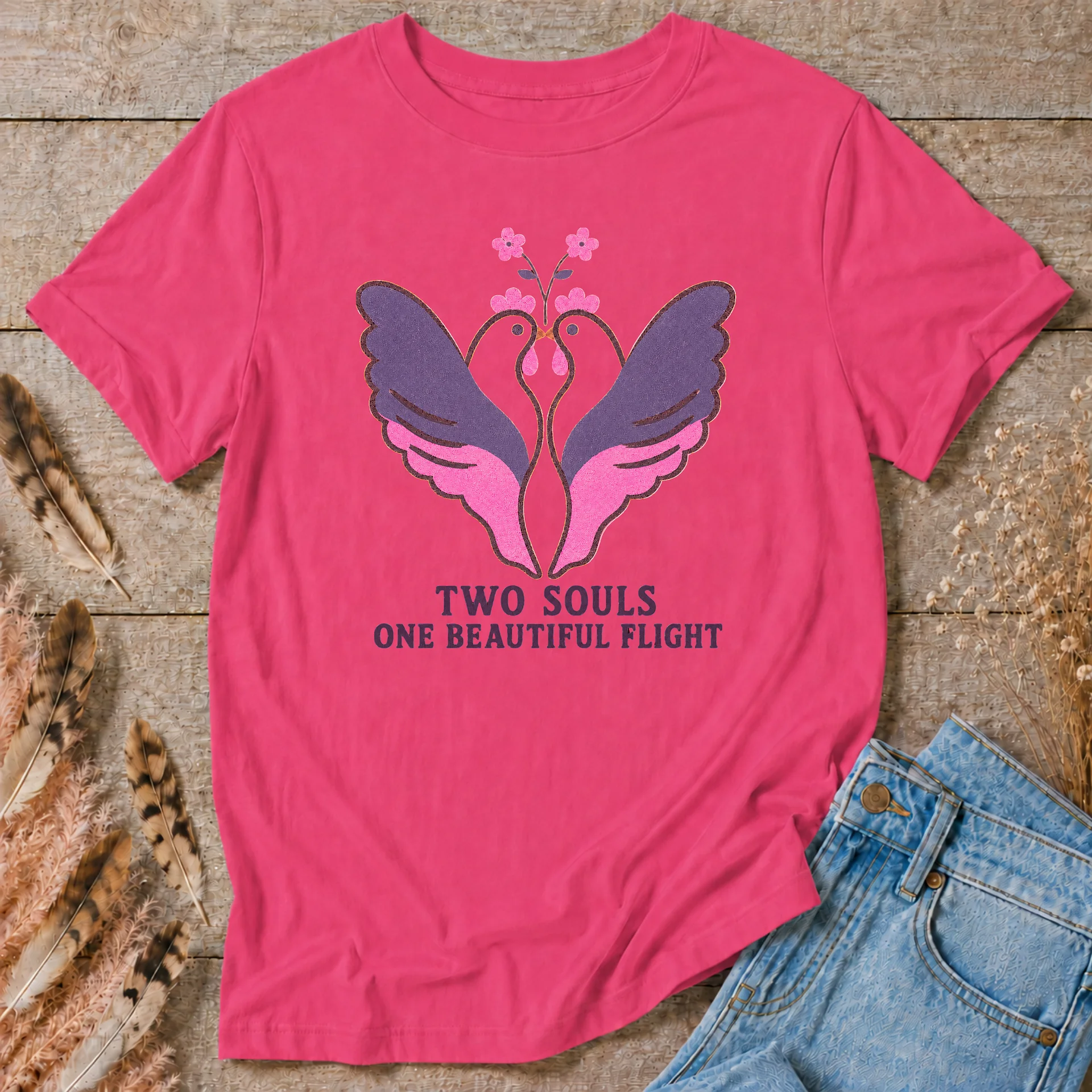 Two Souls Chicken Butterfly T-Shirt product image (1)