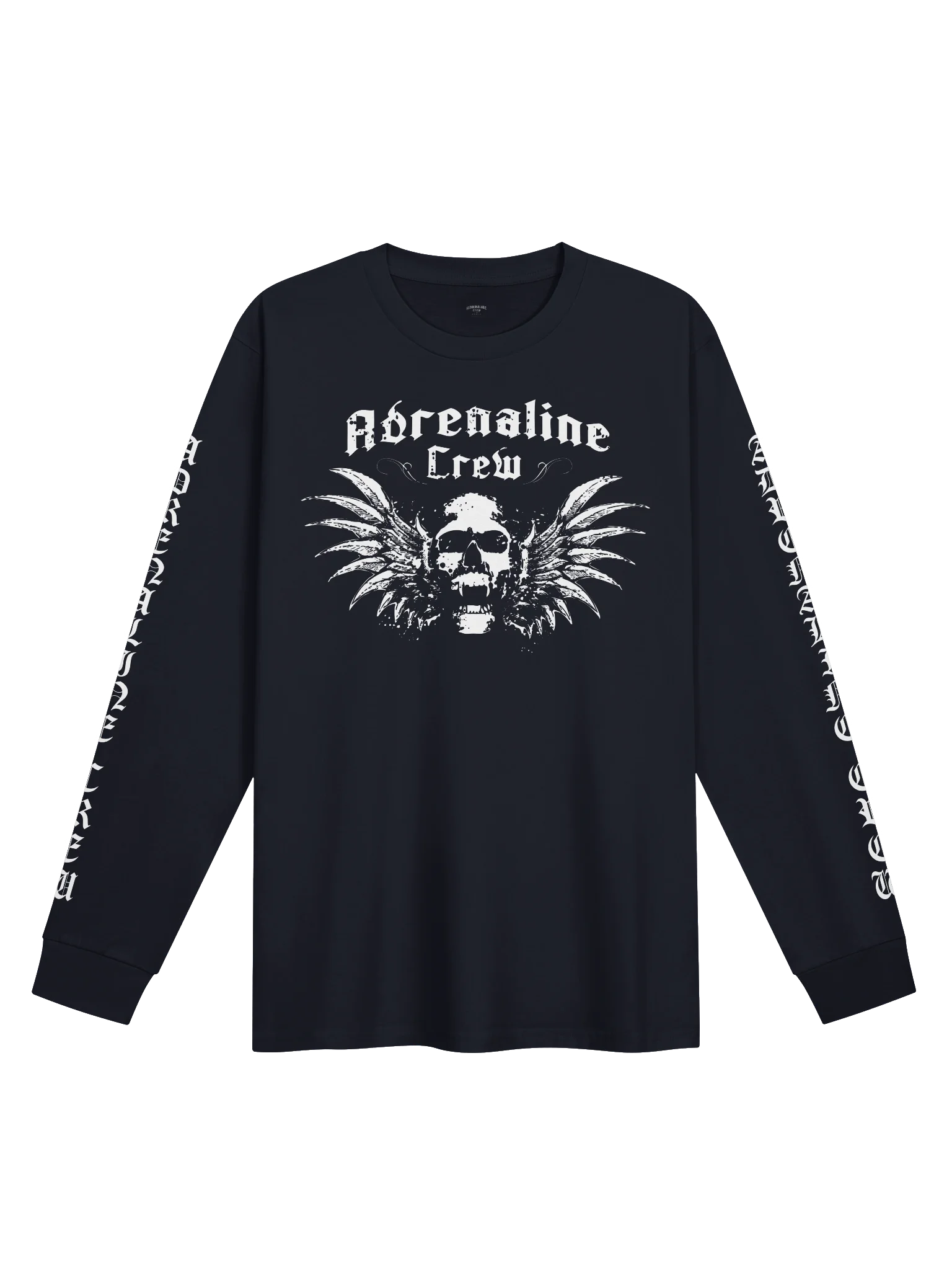 Adrenaline Crew Classic Skull Long Sleeve T-Shirt – Black product image (1)
