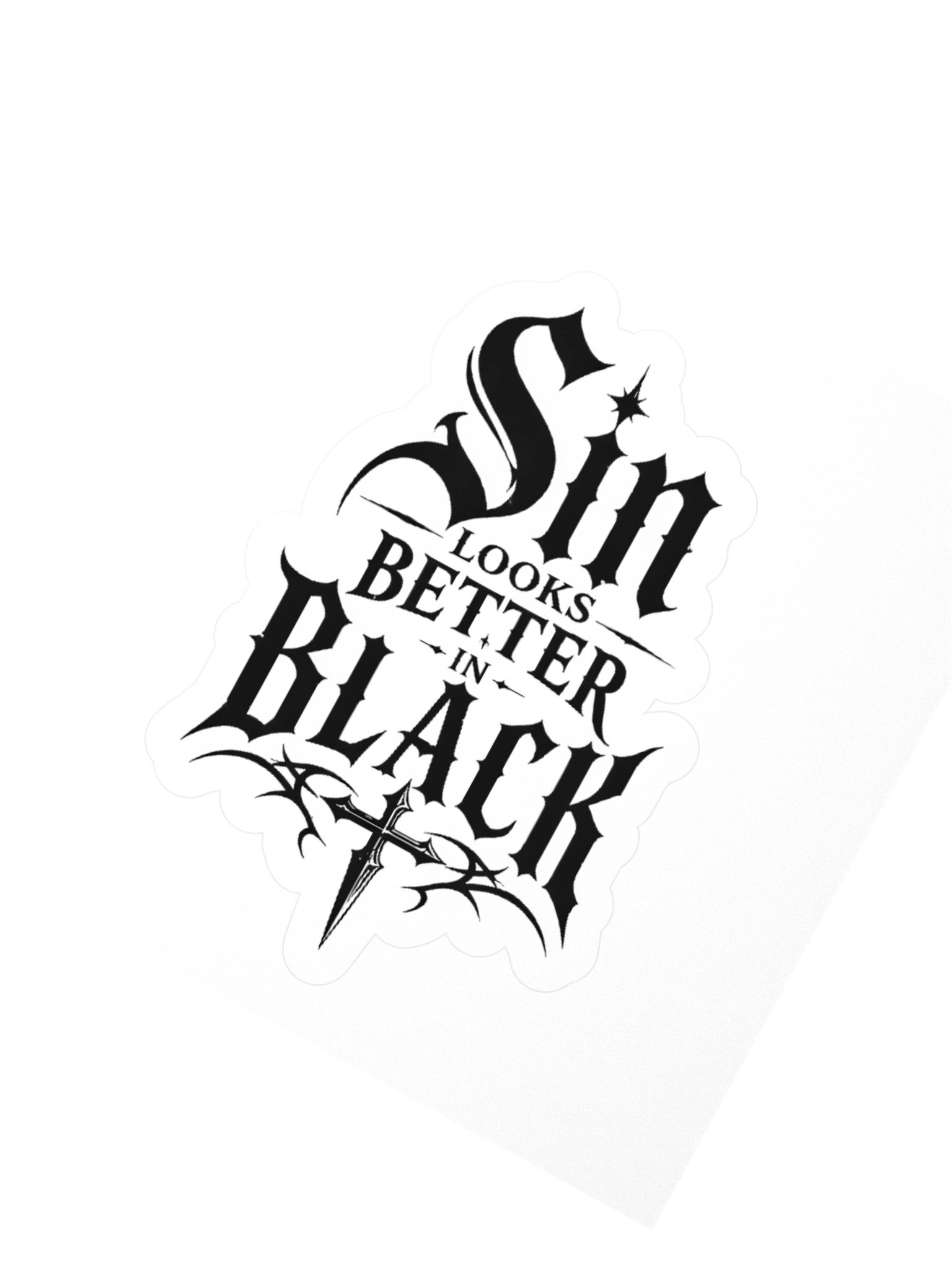 Sin Looks Better in Black Stickers product image (2)