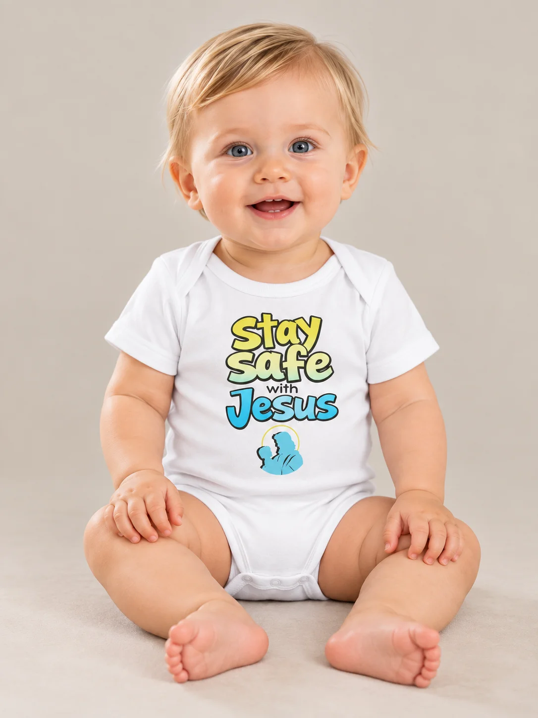 Stay Safe with Jesus Baby Bodysuit product image (1)