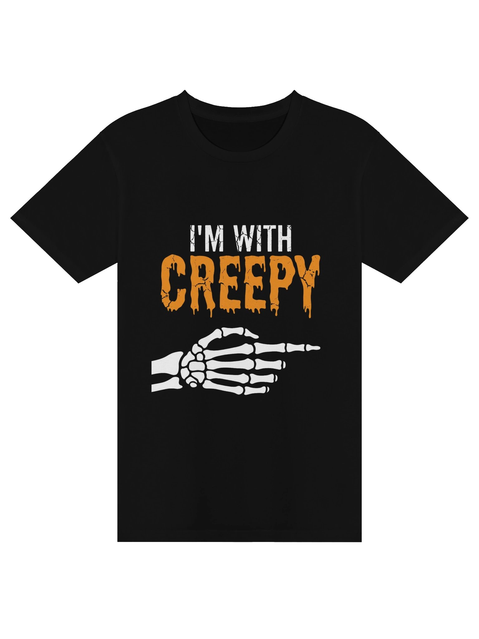 Women's I'm with Creepy Funny Matching Halloween I'm with Creepy V-Neck T-Shirt product image (4)
