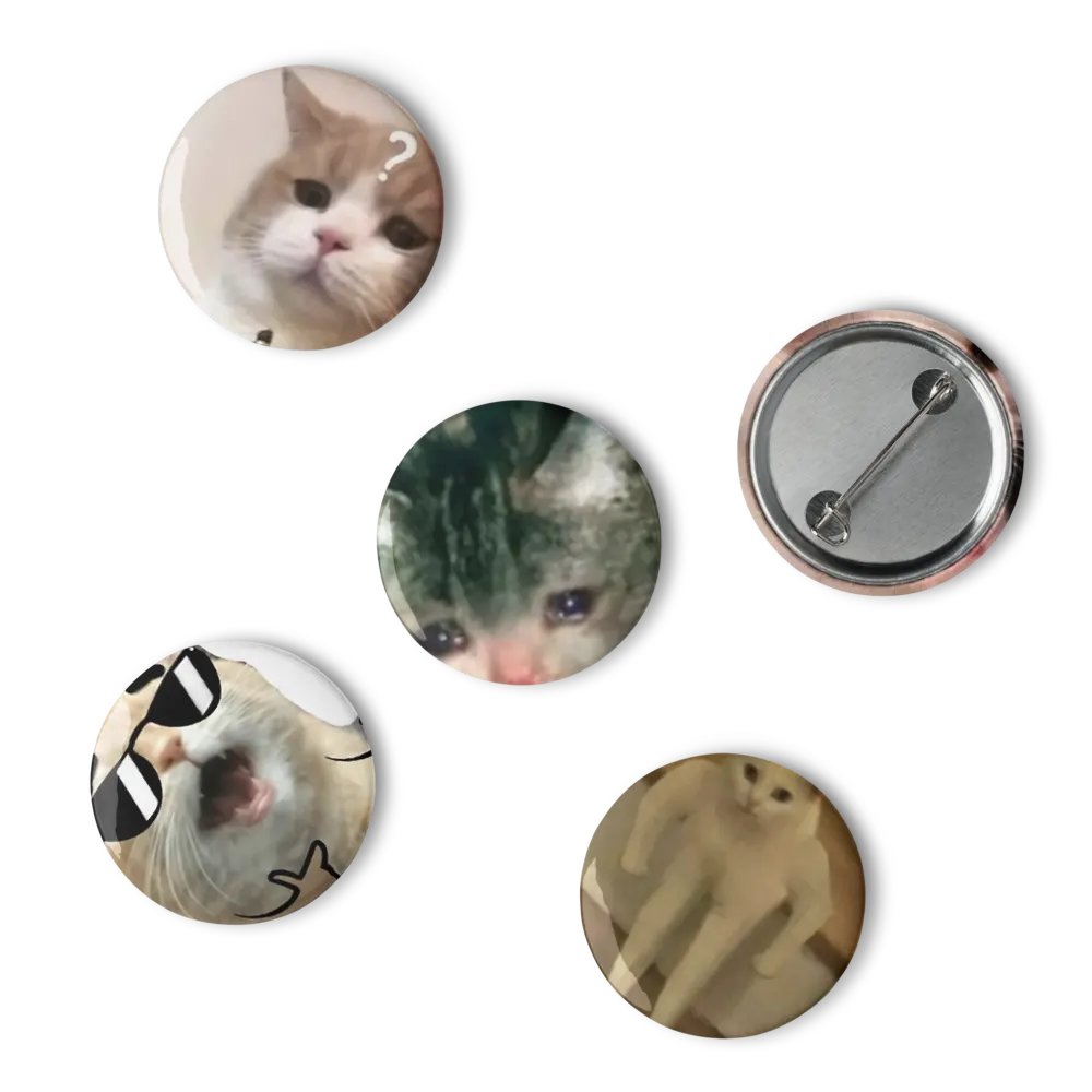 Set of Pin Buttons: Meme Cats 5 product image (6)
