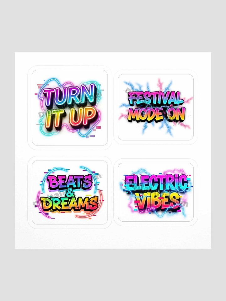 Neon Festival Vibes Sticker Set product image (1)