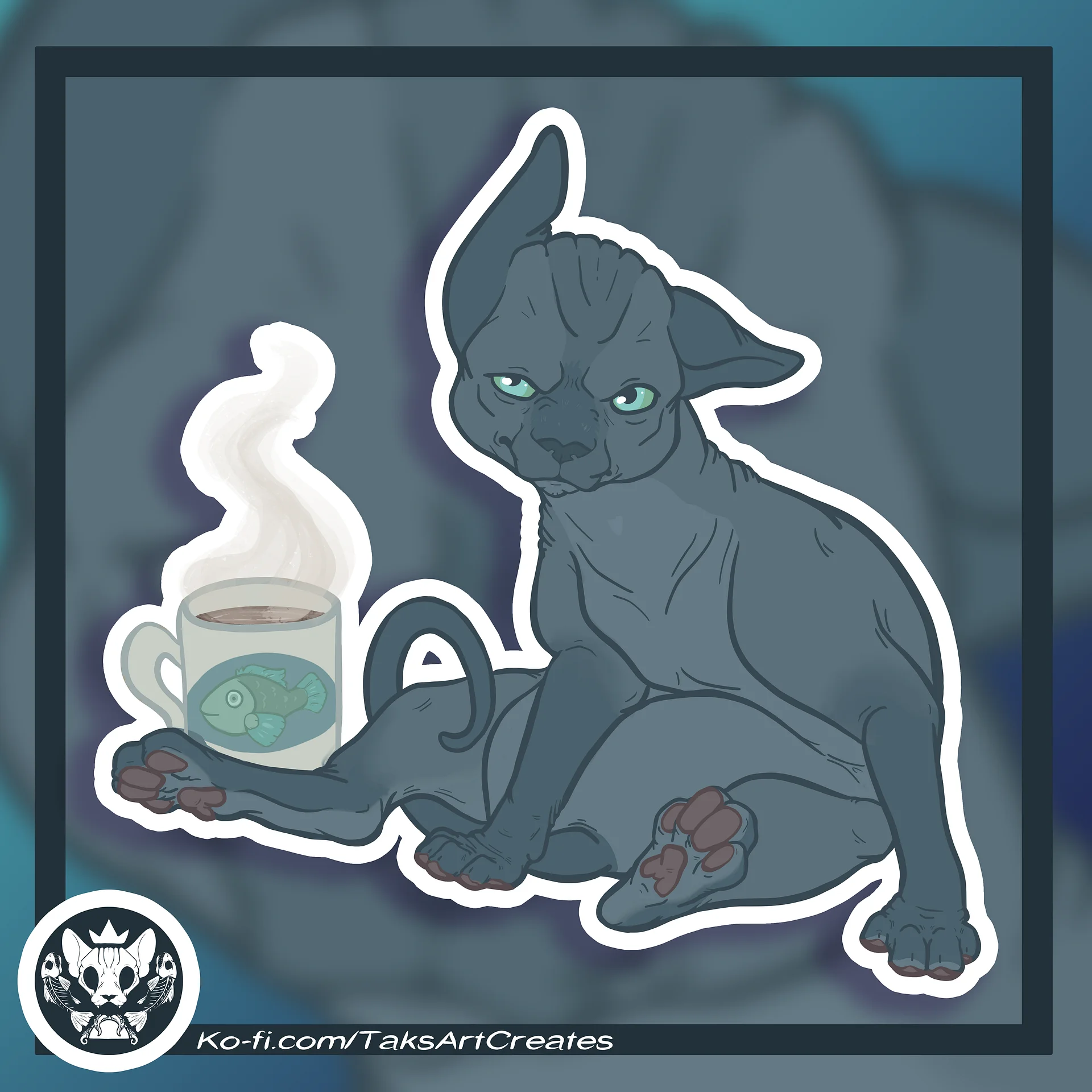 Coffee Sphynx Cat - Vinyl Sticker product image (1)