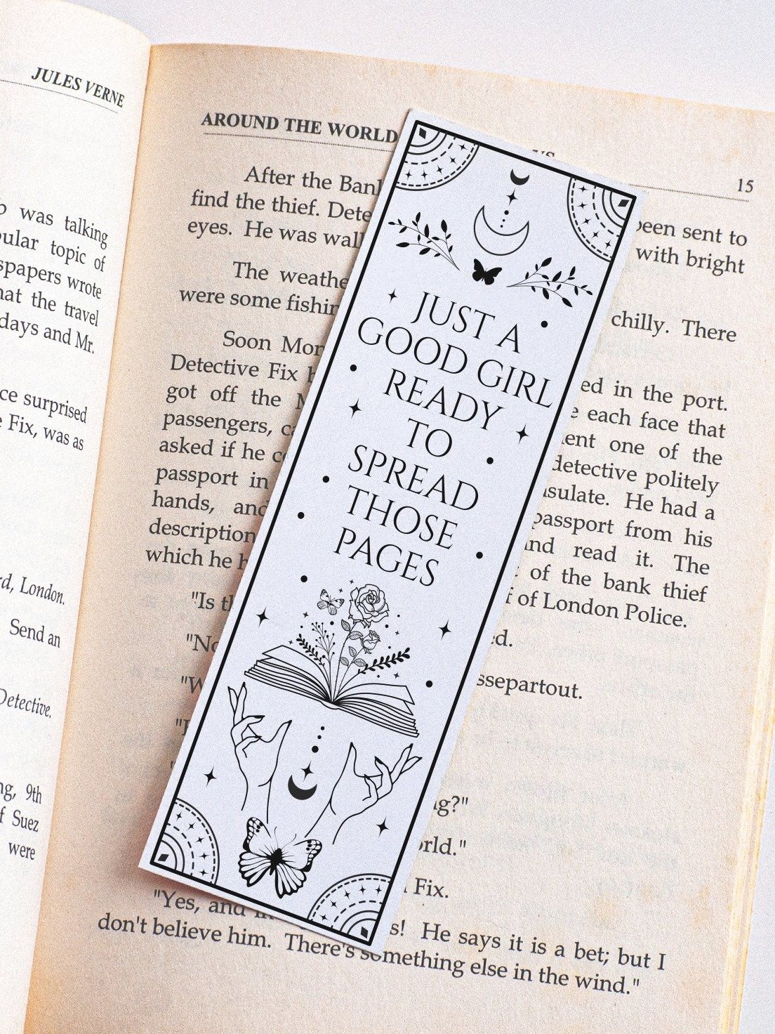 Smut Bookish Good Girl Reader Tarot Bookmark SVG, Laser Cut File, Celestial Butterly Floral Books Dark Romance, Instant Digital Download product image (5)