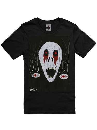 Here is the art skull I did earlier on a t-shirt. I have prints also