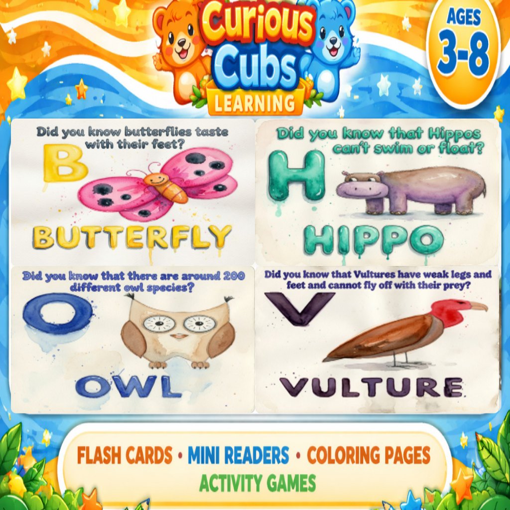 Did You Know A–Z Animal Flash Cards | Fun Facts & ABC Learning product image (1)