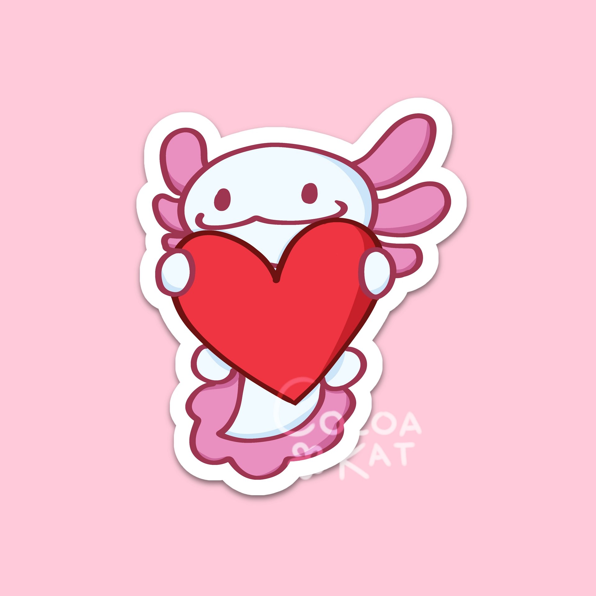 Axolotl Heart Sticker product image (1)
