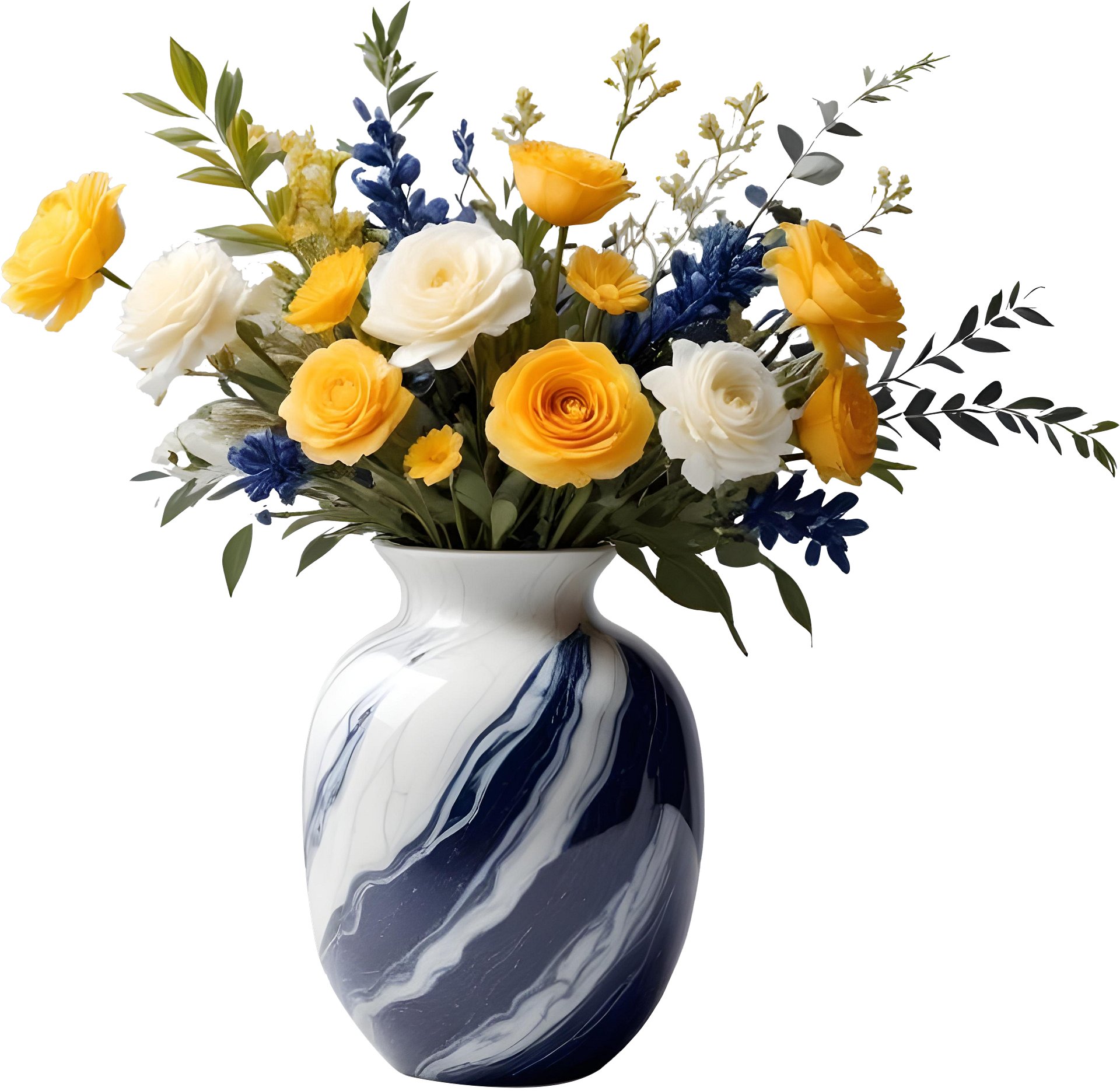 Golden Tides – Provence-Style Floral Vase PNG product image (1)