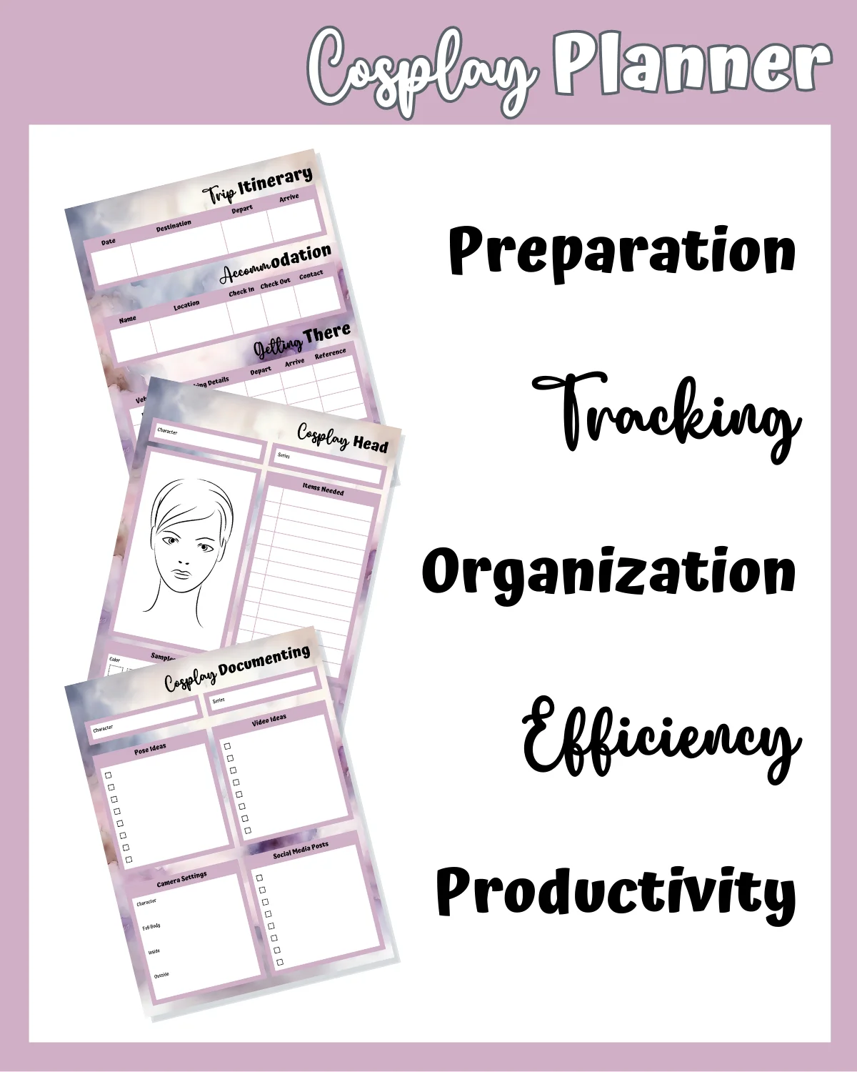 Soft Rose Cosplay Planner Printable product image (4)
