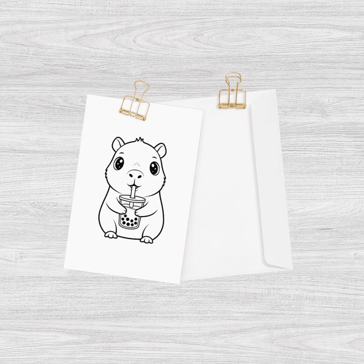 Capybara Greeting Card Blank Inside Gift for Animal Lovers product image (1)