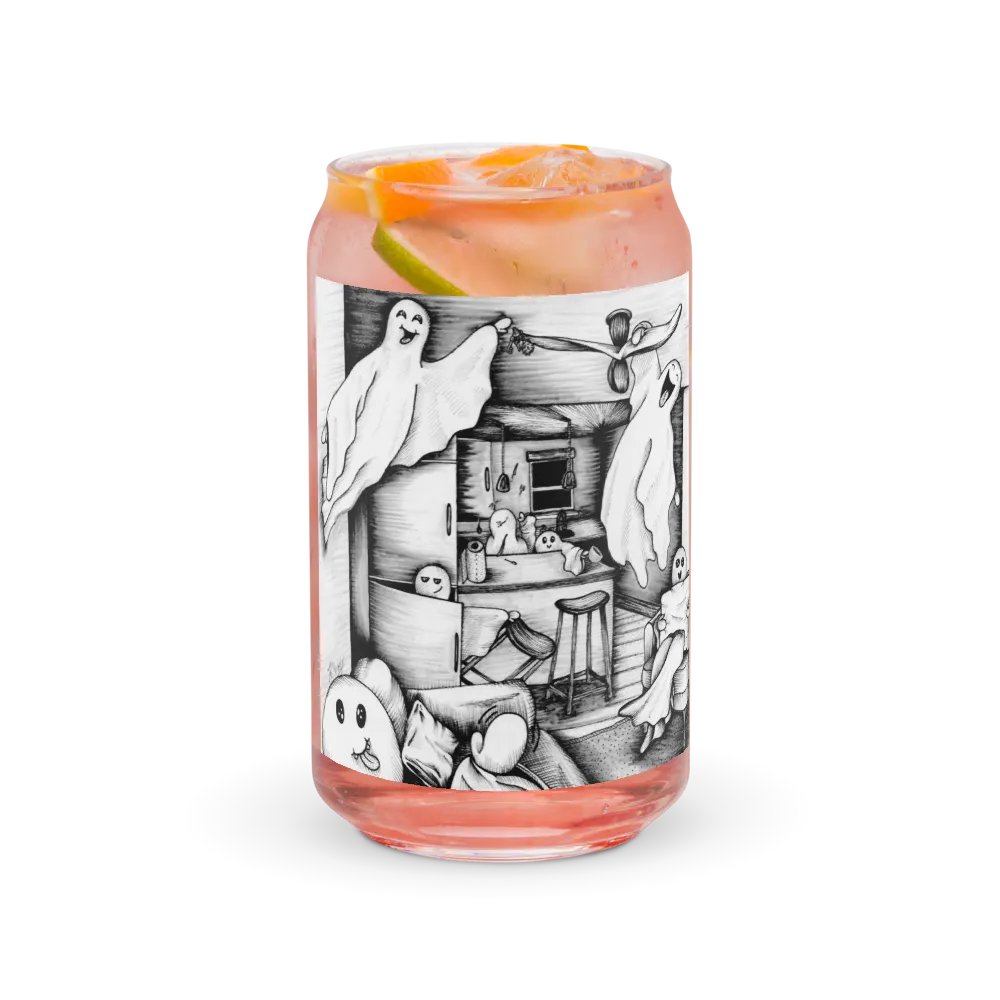 Haunted Apartment can-shaped glass product image (3)