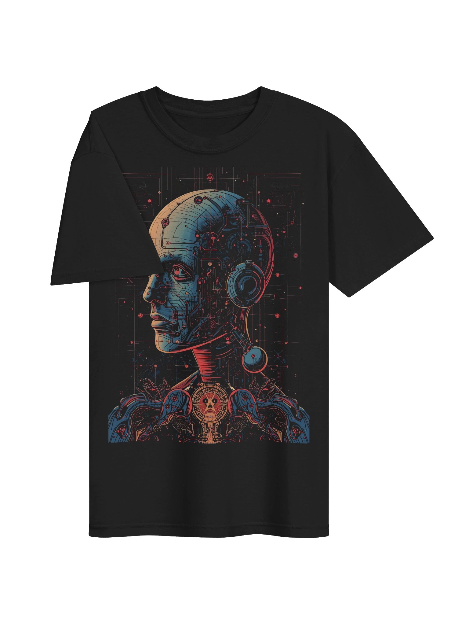 Neon Cyborg Profile Heavyweight T-Shirt product image (6)