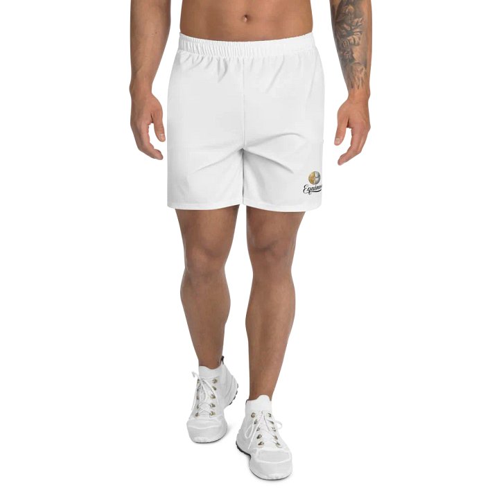 Equinox Unisex Eco-Friendly Athletic Shorts - White, Relaxed Fit product image (2)