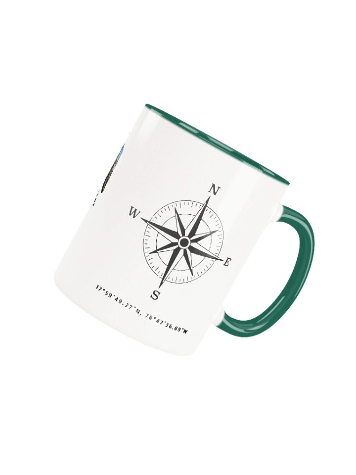 Compass - Jamaica - Vintage ALT | Ceramic Mug Forest Green Peek-A-Boo Inside product image (2)
